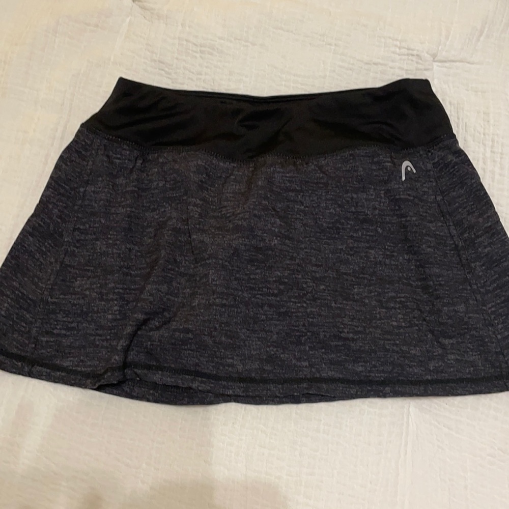 Grey and Black Head Tennis Skirt